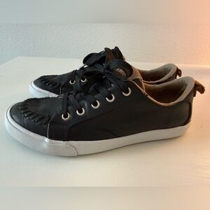 Reba For Justin Black leather Susie Tennis  Black Leather Women's Sneakers size8